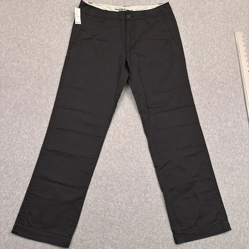 NEW GAP Broken-in Khakis Men's 30x30 Dark Gray Chino‎ Pants Straight Golf Cotton